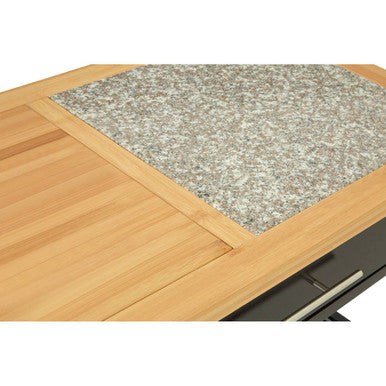 Black Kitchen Trolley with Granite Chopping Surface, Harlow Glenn
