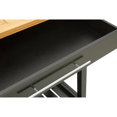 Black Kitchen Trolley with Granite Chopping Surface, Harlow Glenn