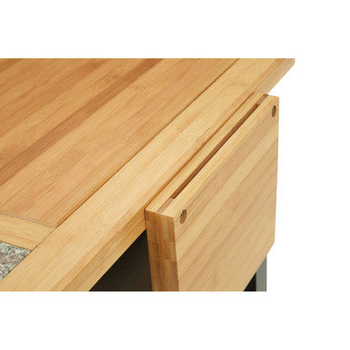 Black Kitchen Trolley with Granite Chopping Surface, Harlow Glenn