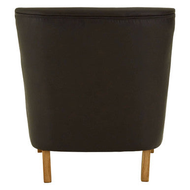 Trinity Brown Faux Leather Armchair with Metal Stud Detail