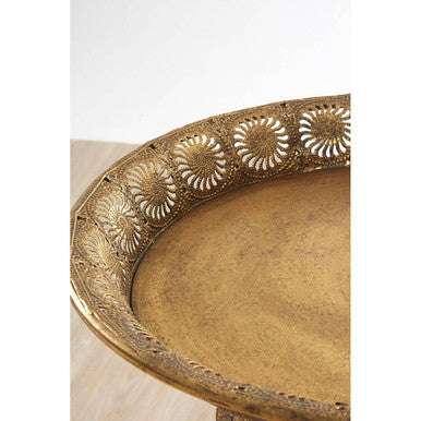 Gold Finish Folding Tray Table, Reza