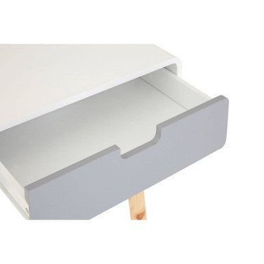 White and Natural Console Table with 2 Drawers, Milo