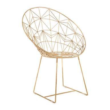 Templar Gold Iron Occasional Chair with Geometric Design