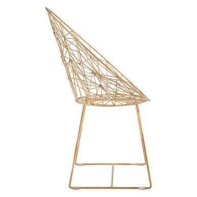 Templar Gold Iron Occasional Chair with Geometric Design