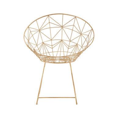 Templar Gold Iron Occasional Chair with Geometric Design