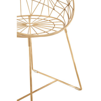 Templar Gold Iron Occasional Chair with Geometric Design