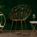 Templar Gold Iron Occasional Chair with Geometric Design