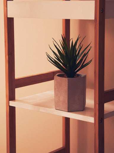 Nostra Four Tiered White And Natural Shelf Unit