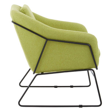 Stockholm Green Fabric Accent Chair with Stainless Steel Frame