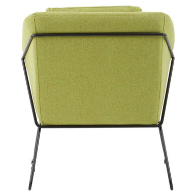 Stockholm Green Fabric Accent Chair with Stainless Steel Frame