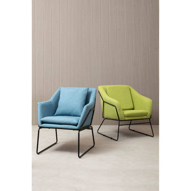 Stockholm Green Fabric Accent Chair with Stainless Steel Frame