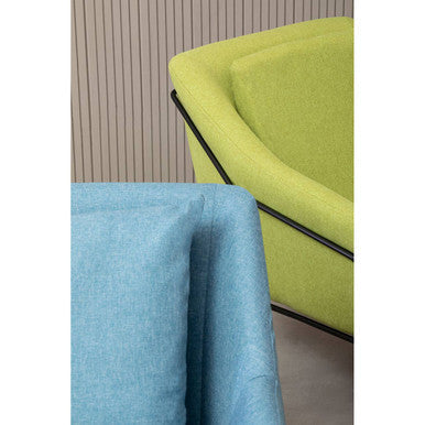 Stockholm Green Fabric Accent Chair with Stainless Steel Frame
