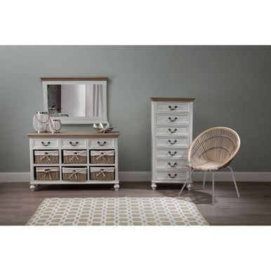 Lagom White Washed Natural Rattan Chair