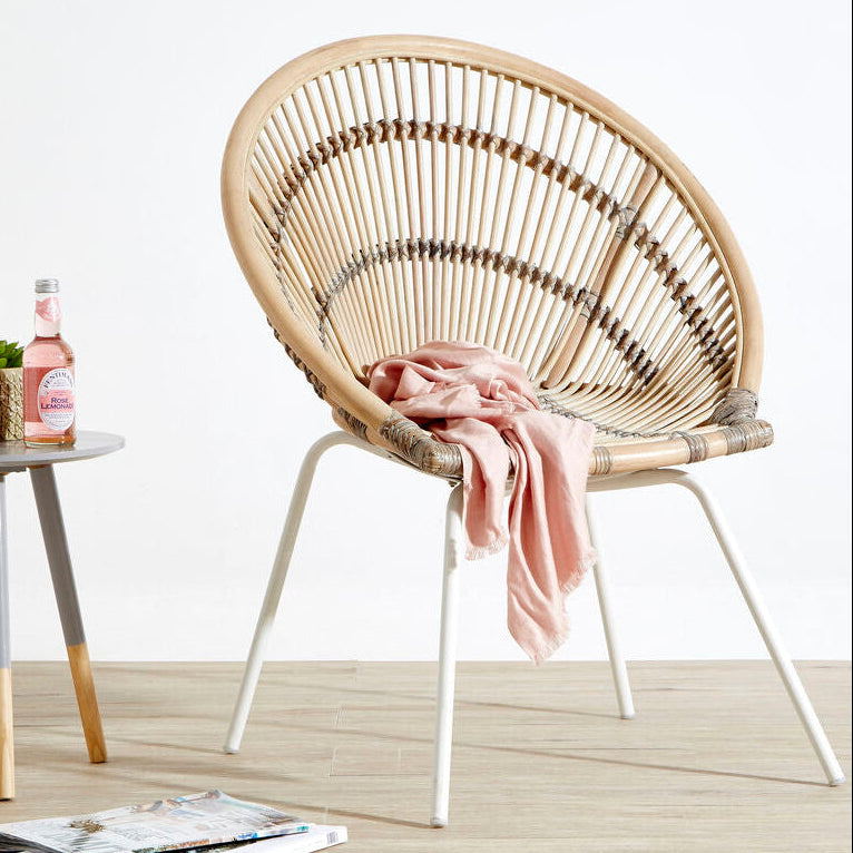 Lagom White Washed Natural Rattan Chair