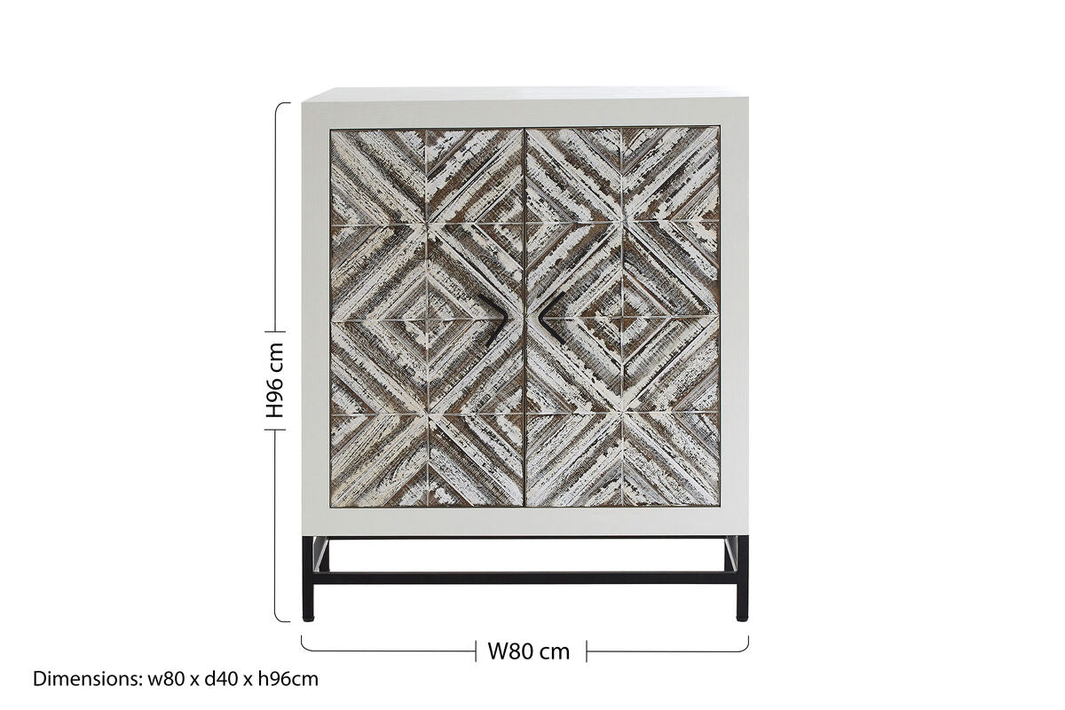 Lombok Rustic Chevron 2 Door Cabinet