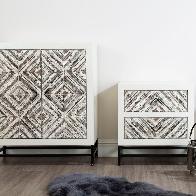 Lombok Rustic Chevron 2 Door Cabinet