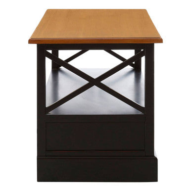 Black Rectangular Storage Coffee Table with Drawers, Virginia