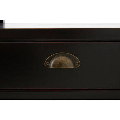 Black Rectangular Storage Coffee Table with Drawers, Virginia