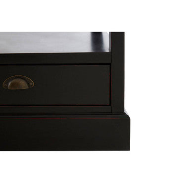 Black Rectangular Storage Coffee Table with Drawers, Virginia