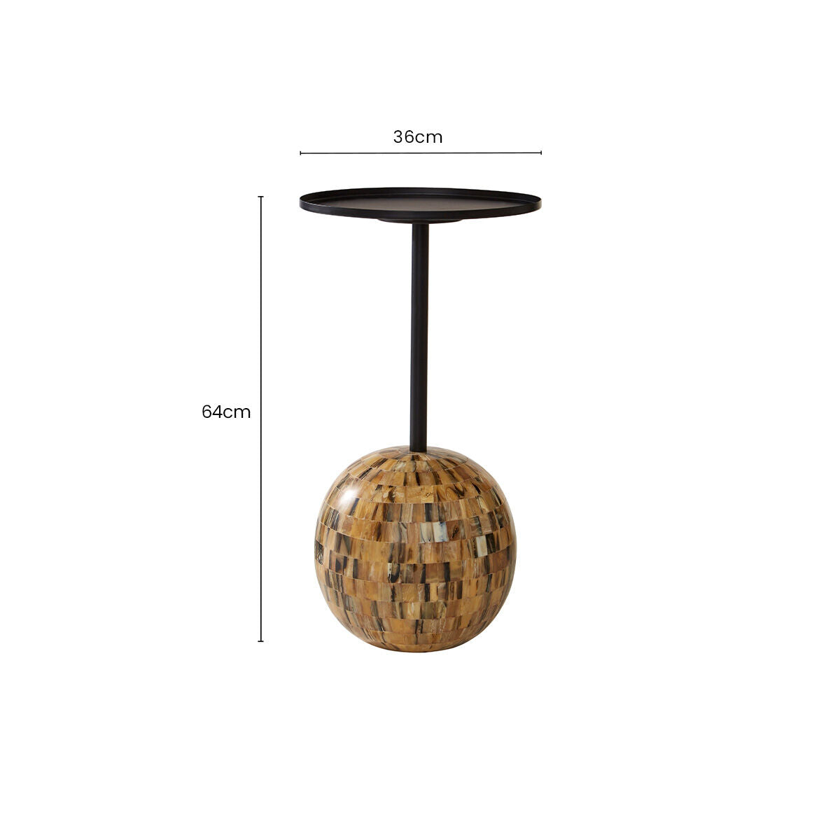 Round Side Table with Globe Base, Rova