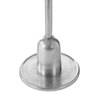 Metallic Silver Round Side Table with Asymmetrical Design, Halle