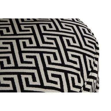 Regents Park Black and White Jacquard Fabric Accent Chair with Padded Seat