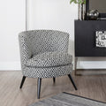 Regents Park Black and White Jacquard Fabric Accent Chair with Padded Seat