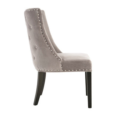 Grey Velvet With Tufted Back Dining Chair | Regents Park