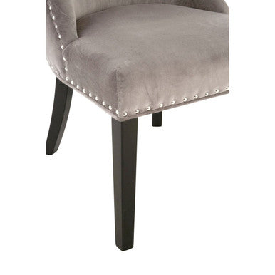 Grey Velvet With Tufted Back Dining Chair | Regents Park