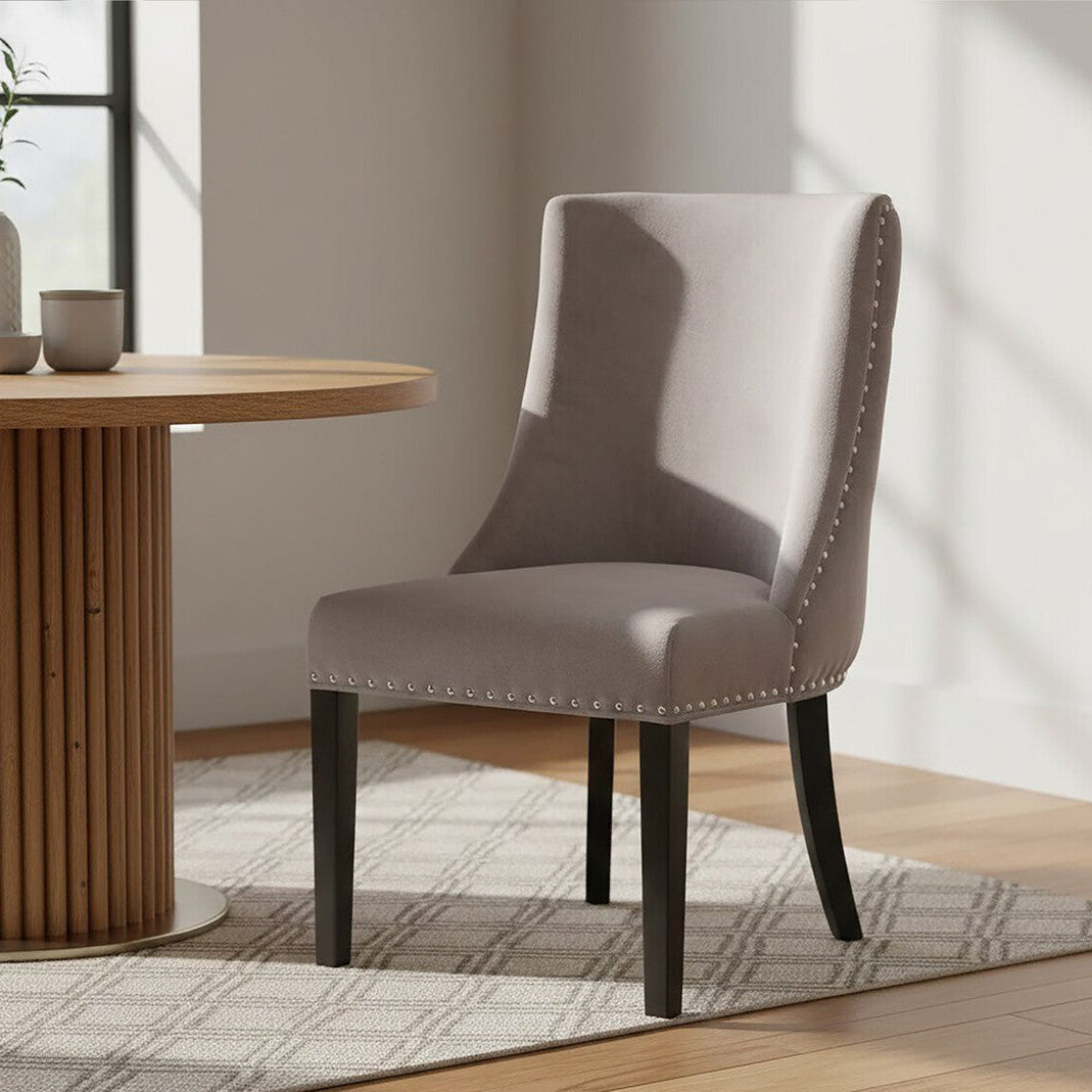 Grey Velvet With Tufted Back Dining Chair | Regents Park