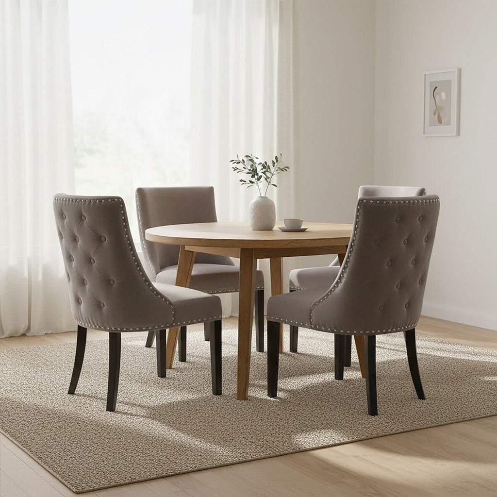 Grey Velvet With Tufted Back Dining Chair | Regents Park