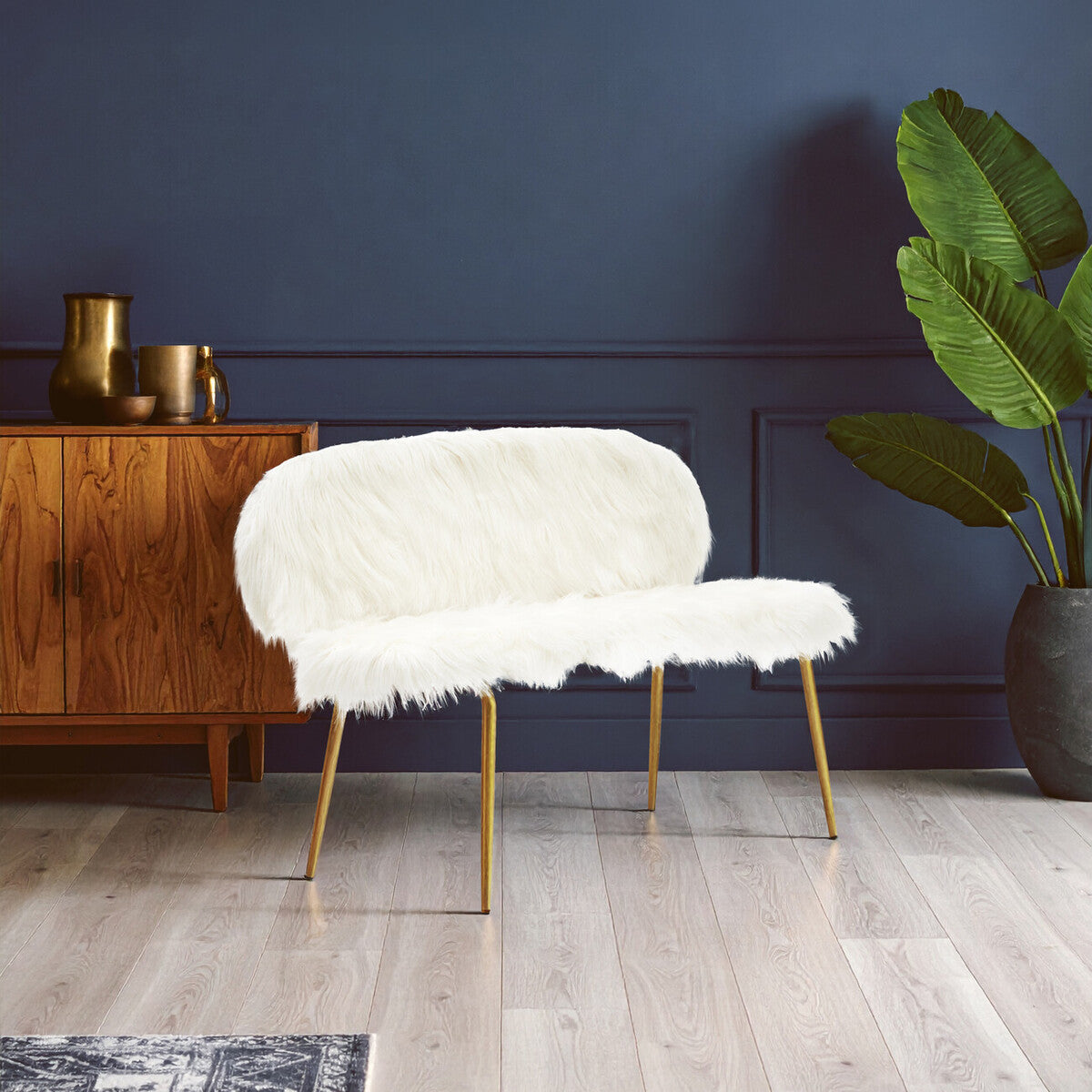Sofa with Gold Finish Legs, Sienna