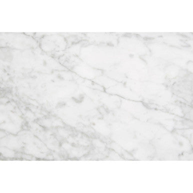 White and Grey Veining Marble Top Coffee Table with Black Carved Wooden Legs, Henley