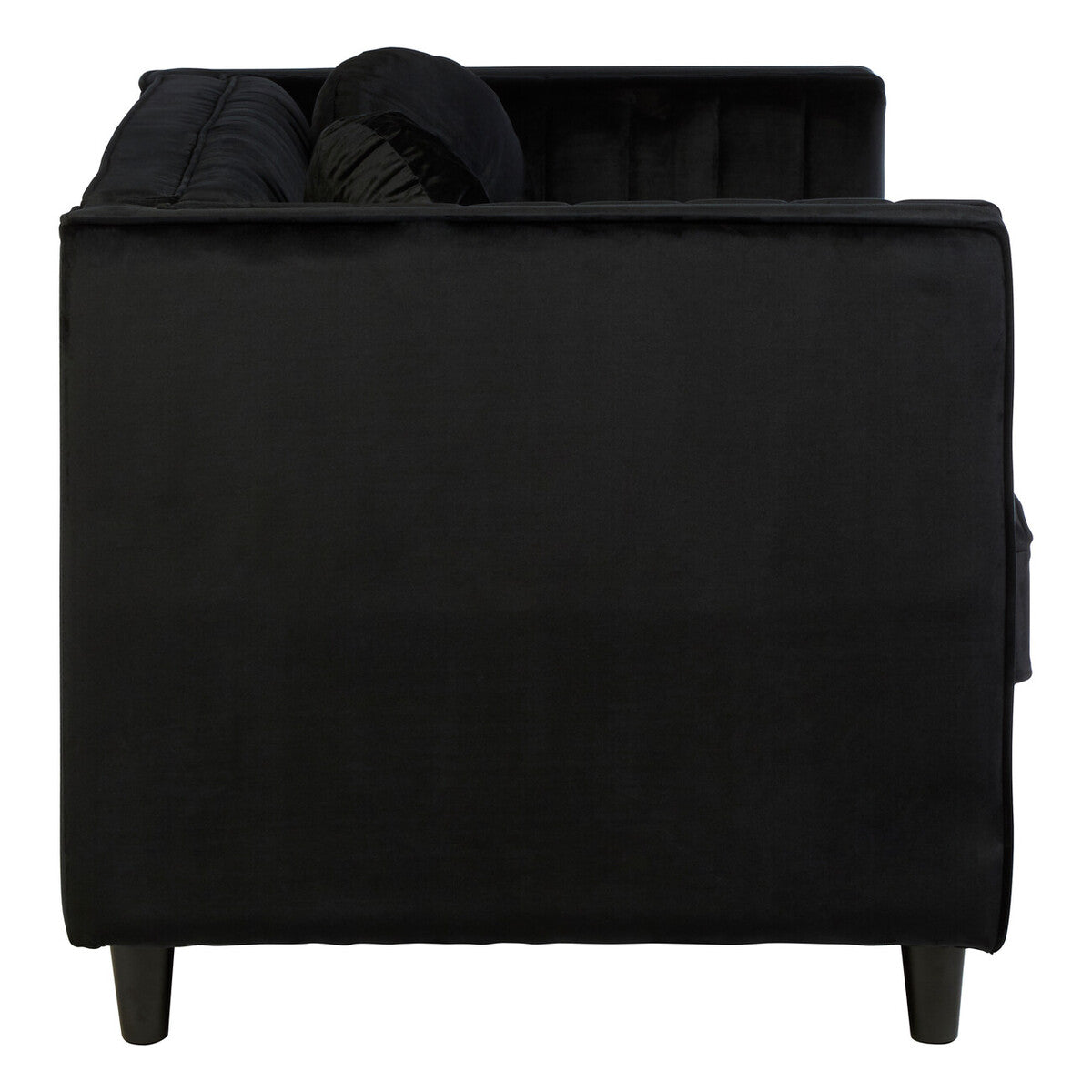 2 Seater Black Velvet Sofa | Farah