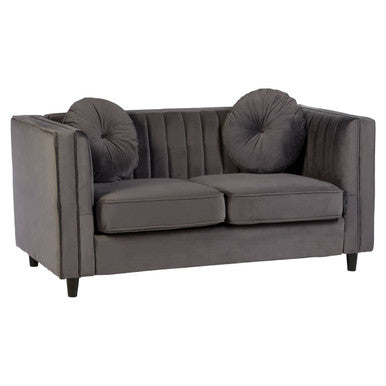 2 Seater Grey Velvet Sofa | Farah