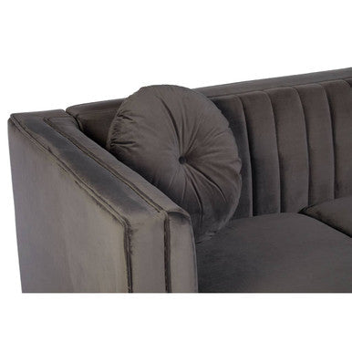 2 Seater Grey Velvet Sofa | Farah