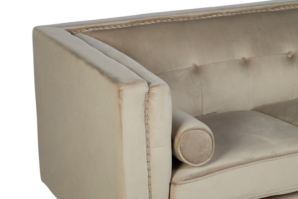 2 Seater Mink Velvet Sofa, Felisa