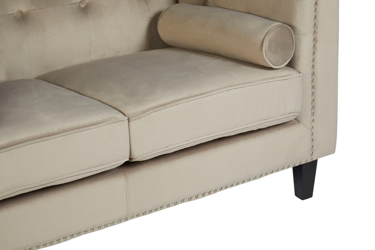 2 Seater Mink Velvet Sofa, Felisa