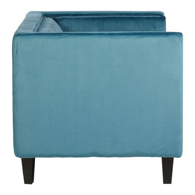 2 Seater Teal Blue Velvet Sofa, Felisa