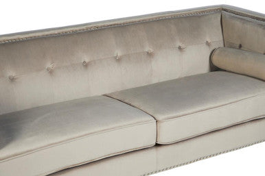 3 Seater Mink Velvet Sofa, Felisa