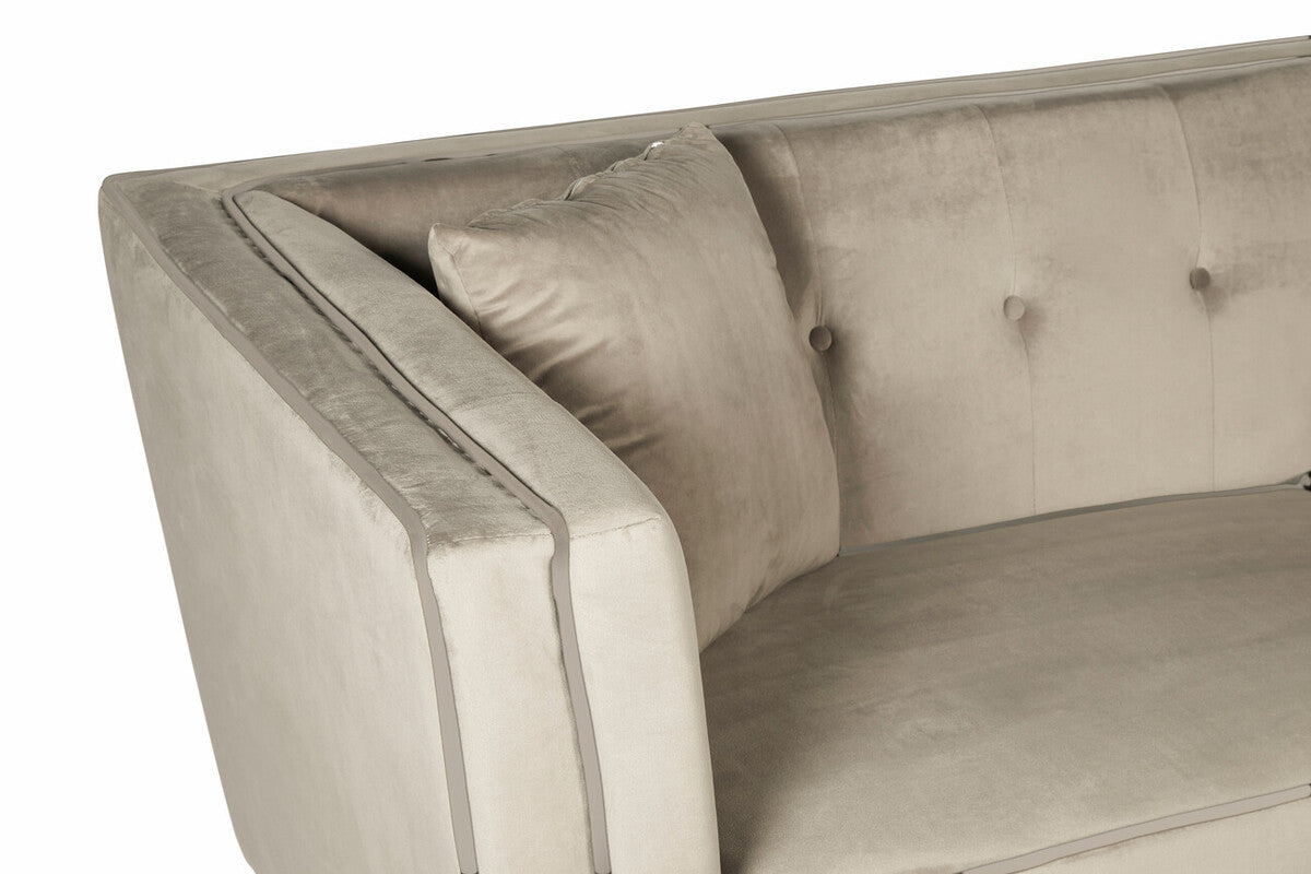 3 Seater Mink Velvet Sofa | Ferris
