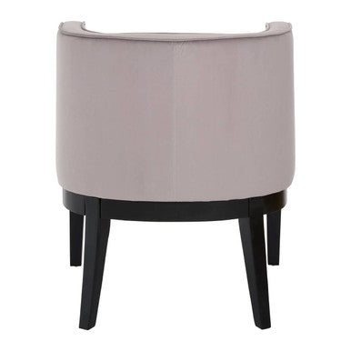 Daxton Light Grey Velvet Chair with Curved Back