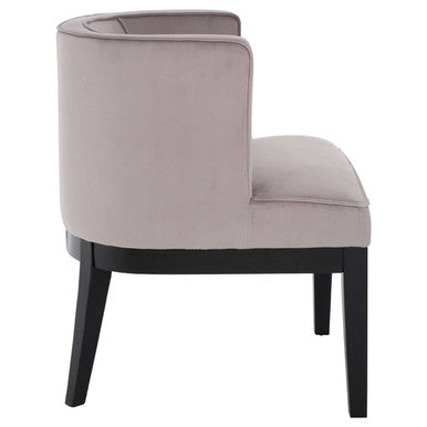 Daxton Light Grey Velvet Chair with Curved Back