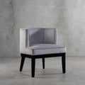 Daxton Light Grey Velvet Chair with Curved Back