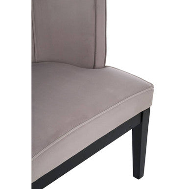 Daxton Light Grey Velvet Chair with Curved Back
