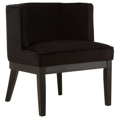 Daxton Black Velvet Chair with Curved Back