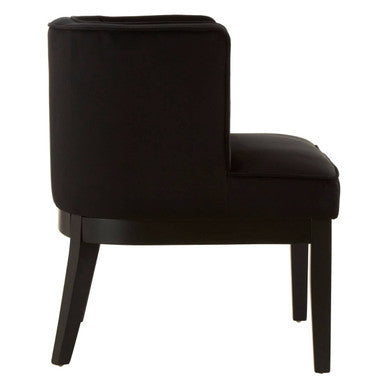 Daxton Black Velvet Chair with Curved Back