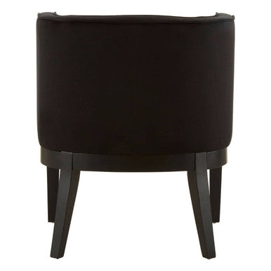 Daxton Black Velvet Chair with Curved Back