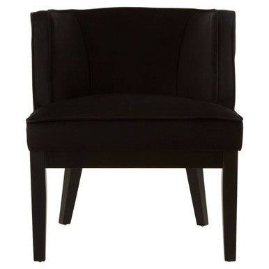 Daxton Black Velvet Chair with Curved Back