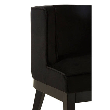 Daxton Black Velvet Chair with Curved Back